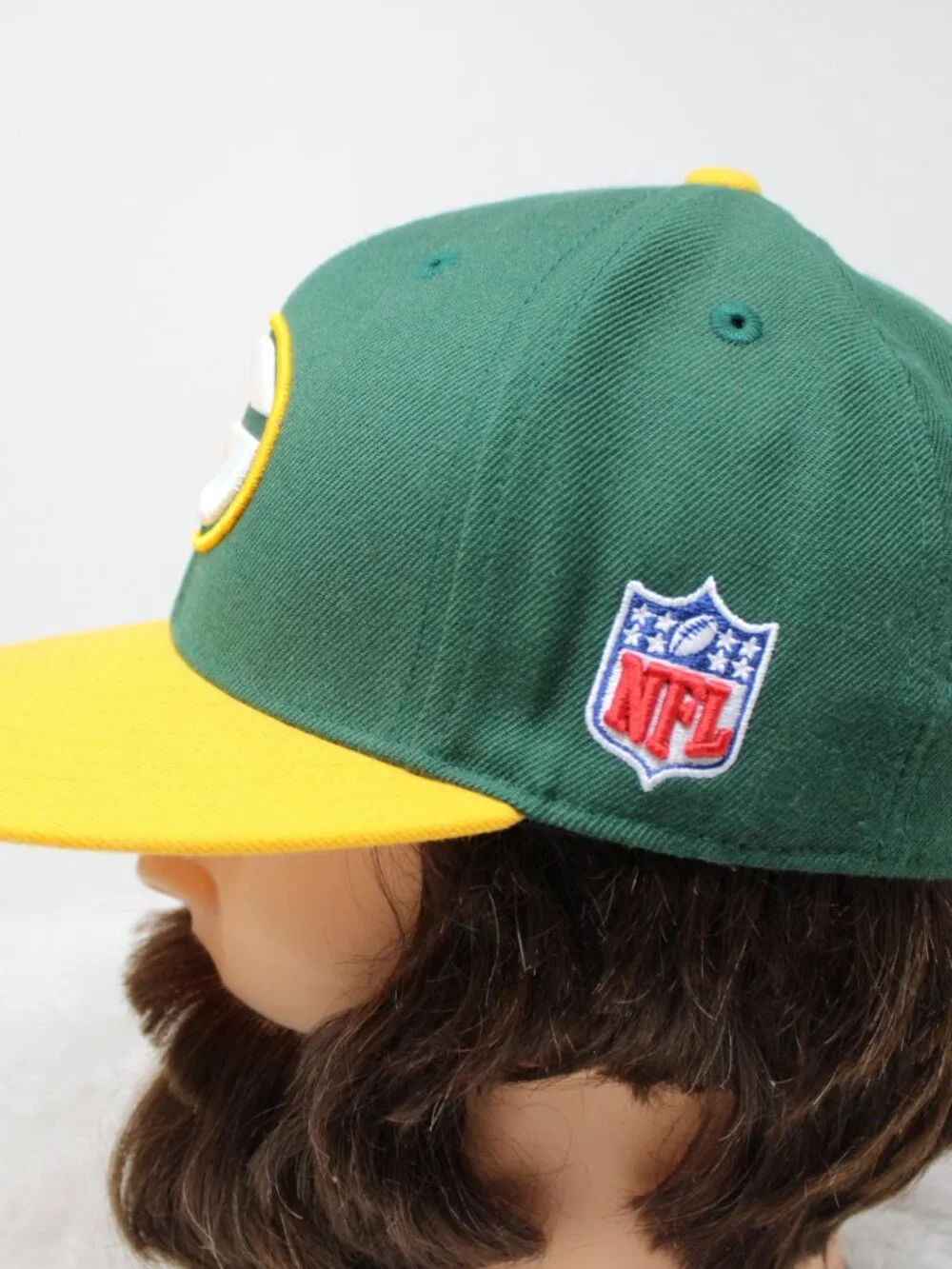 Green Bay Packers Hat Fitted 7 Green/Yellow Mitchell & Ness 100% Wool NFL Cap